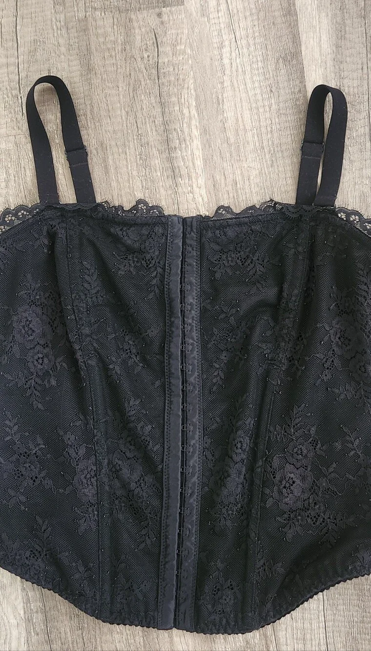🖤🩶Black Lace Corset Top - Popilush XL🩶🖤